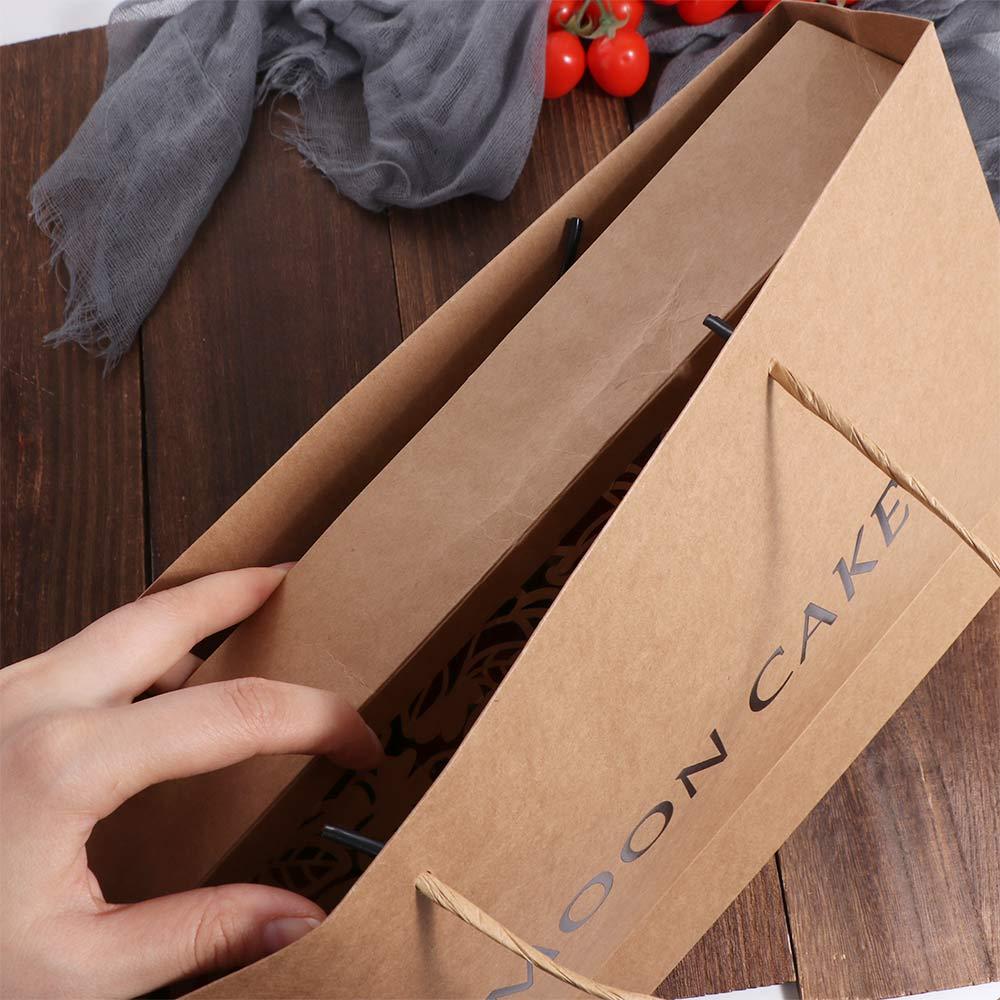 Kraft Paper Mooncake Gift Box Handmade Gift Handheld Bag Mid Autumn Festival Mooncake Box  Festival