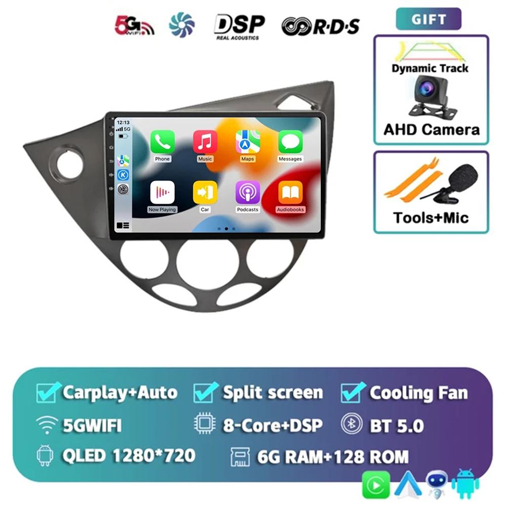 9-дюймовый Android 14 автомобильный радиоприемник для Ford Fiesta 1995-2001 Focus MK1 1998-2004 2 Din стерео мультимедийный проигрыватель Carplay Autoradio головное устройство