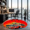 Truck Printed Round Rug Carpet Chair Rug Area Rug Entryway Doormats,for Office Chair Living Room Bedroom Kitchen Room.