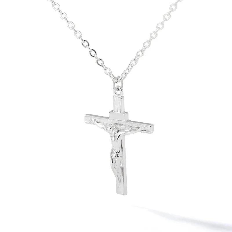 Stainless Steel Christian Tree Cross Necklace for Women Men Pendant Necklaces Retro Religion Jewelry Gift New Design Bijoux