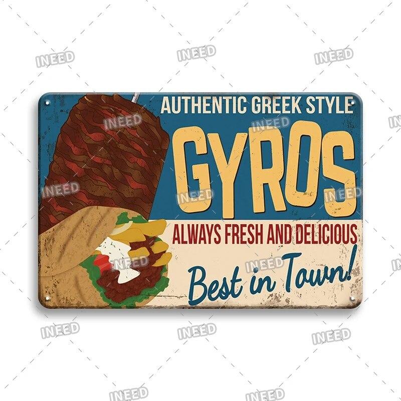 Mfoever Burger Sign Best In Town Beef BBQ Vintage Decor Hotdogs Kitchen Decorations Wall Plaque Retro Decor Vintage Food Sign