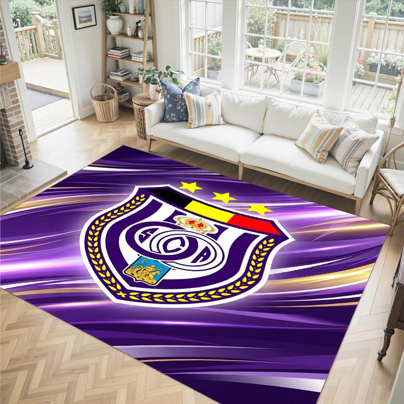 Anderlecht FC Design Crystal Velvet Carpet Cozy Non?Slip Printed Rug For Bedroom Living Room Entrance