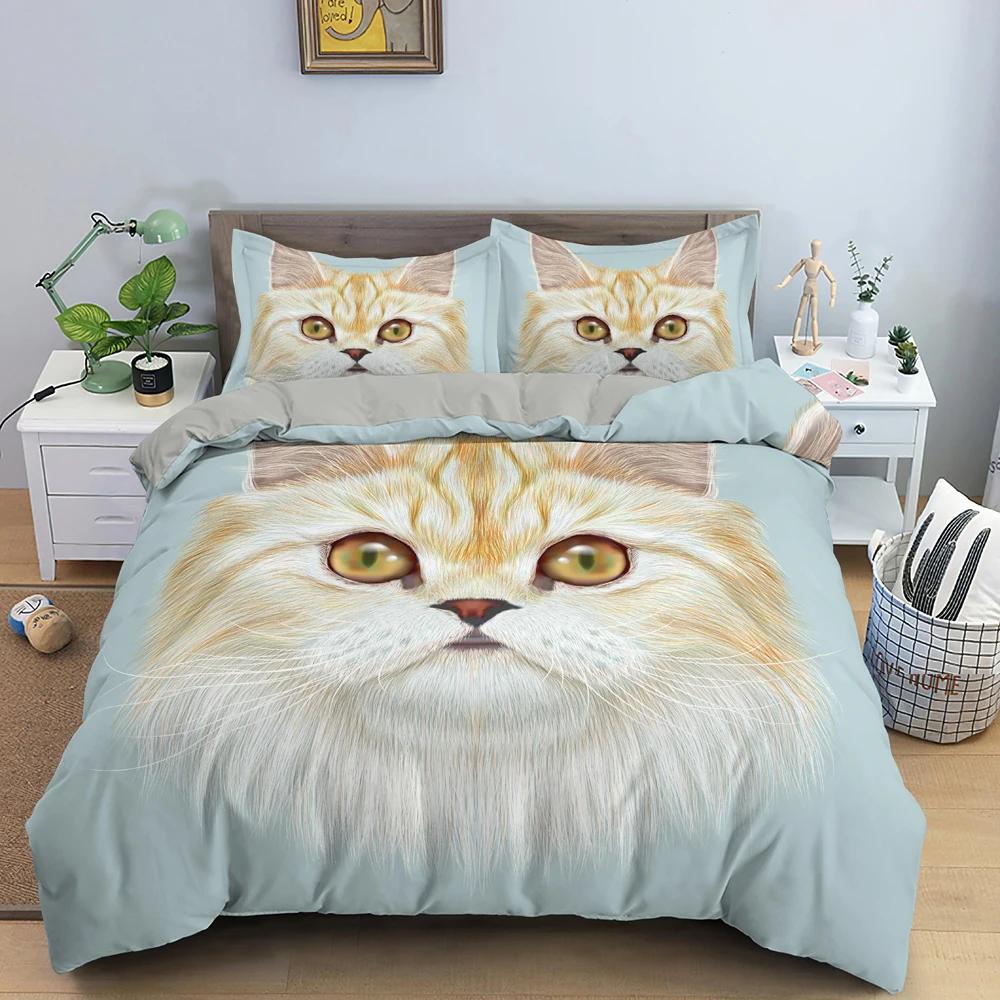 Пододеяльник с изображением канадского сфинкса и кошки King Queen Lovely Pet Kitty, комплект постельного белья для детей, подростков и взрослых, с милым животным, мягкий полиэстеровый пододеяльник