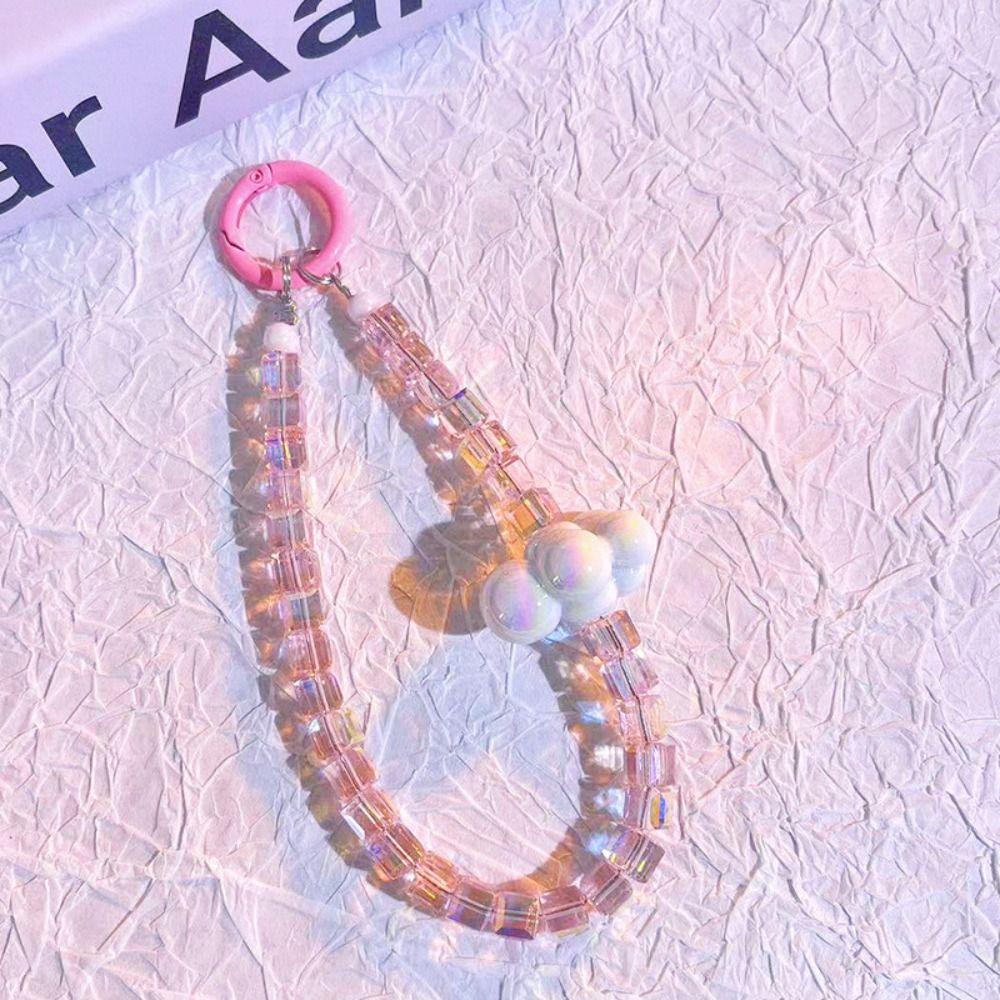 Wrist Chain Crystal Bead Strap Color Crystal Backpack Pendant Cell Phone Chain  Bag Accessories