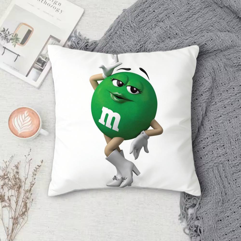 MMMs Chocolate Doublesided Printed Square Pillow Cover Decorative Cushion Cover for Sofa Bedroom Bedside