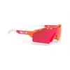 Rudy Project CUTLINE Sports Mandarin Fade Coral Frame with Red Lenses and Bumper Sunglasses, Multi-Laser White, SP633846-0011