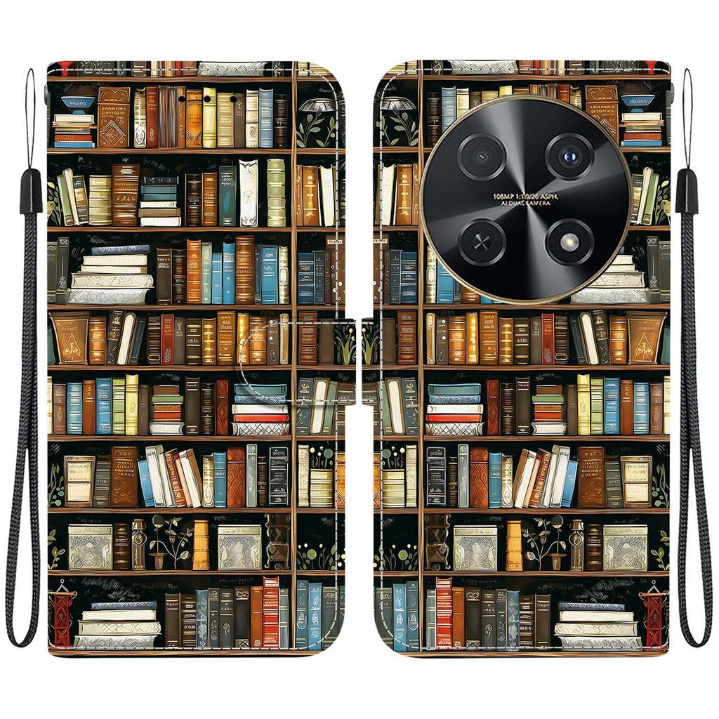 Чехол-книжка из искусственной кожи ручной работы для Huawei nova 12i, противоскользящий, противоударный чехол с ремешком на запястье и дизайном в виде сердца/розы/кошки