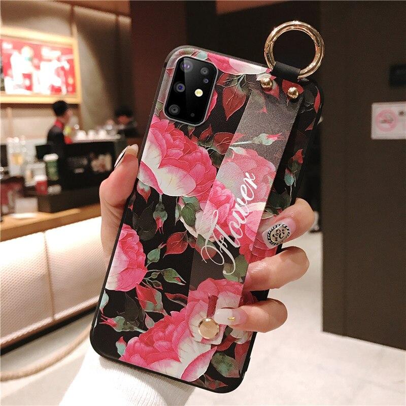 Case For Samsung Galaxy S8 S9 S10 S20 FE Plus A51 A10 A20 21s 30s A40 A50 A70 A71 Note 20 Plus Phone Holder Wrist Strap Case