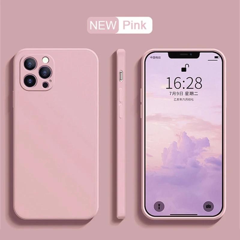 Высококачественный чехол из жидкого силикона для iPhone 16 15 14 13 12 11 Pro Max, мягкий чехол с защитой камеры для iPhone 12 13 Mini