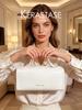Kerastase Подарочная Бело-Кремовая Ручная Сумка-Органайзер для Косметики из ПУ, 25 см, Цилиндрическая, Дорожный Органайзер для Макияжа с Множеством Отделений