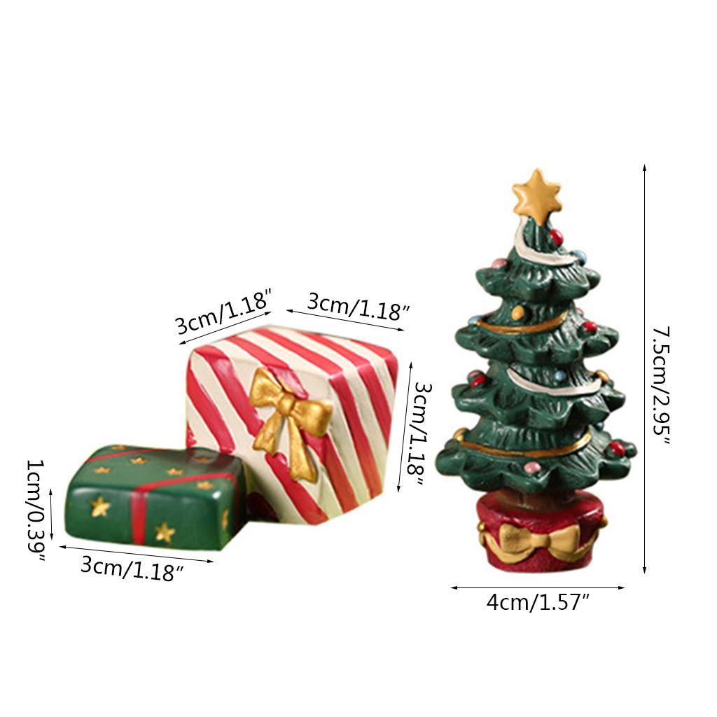 2 шт. Рождественское украшение для аквариума, мини-милые рождественские елочные подарочные коробки, миниатюрная статуэтка, рождественская вечеринка, рыбка для аквариума, Ornam