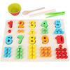 Wooden Number Color Bead Sorting Board Educational Toy For Toddlers Learning