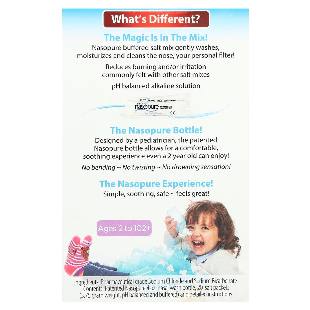 Назальный спрей, Маленький набор для промывания, Возраст 2-102+, 1 набор