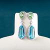Luxury Women Drop Earrings with Sapphire Color Gemstone  Dangle Drop Earrings Female Wedding Party Gifts