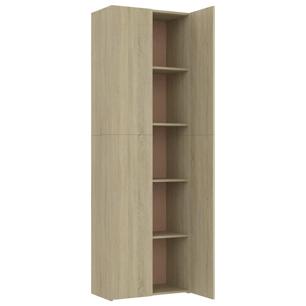 Office Cabinet Sonoma Oak Finish 60 x 32 x 190 cm Engineered Wood