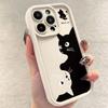 Забавный чехол для телефона для iPhone 16 15 14 12 11 13 Pro Max Mini Милый Черный Кот Мягкий Защитный Корпус Для iPhone 15 Чехол Подарок Тренд Y2k