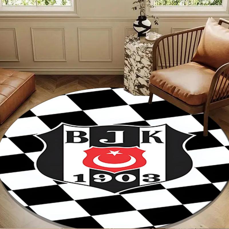 Beşiktaş Istanbul Football Club Emblem Round mat Home Decor, Chair rug For livingroom,Bedroom, doormat home decor Birthday Gift Christmas Gifts