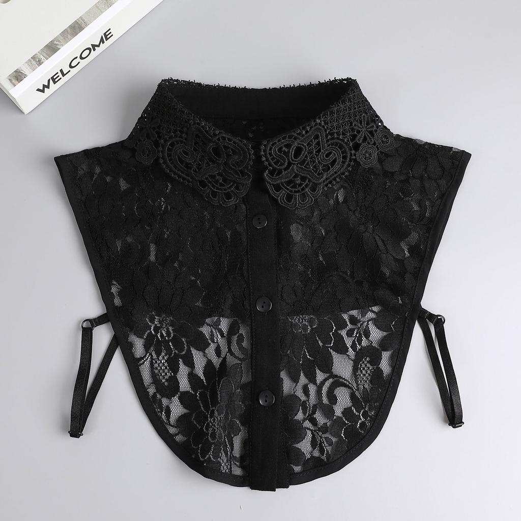 Fashion Half Shirt Style Fake Collar for Women Stand Detachable Collar Fake Girls Vintage Lace Ladies False Blouse Collar Decor