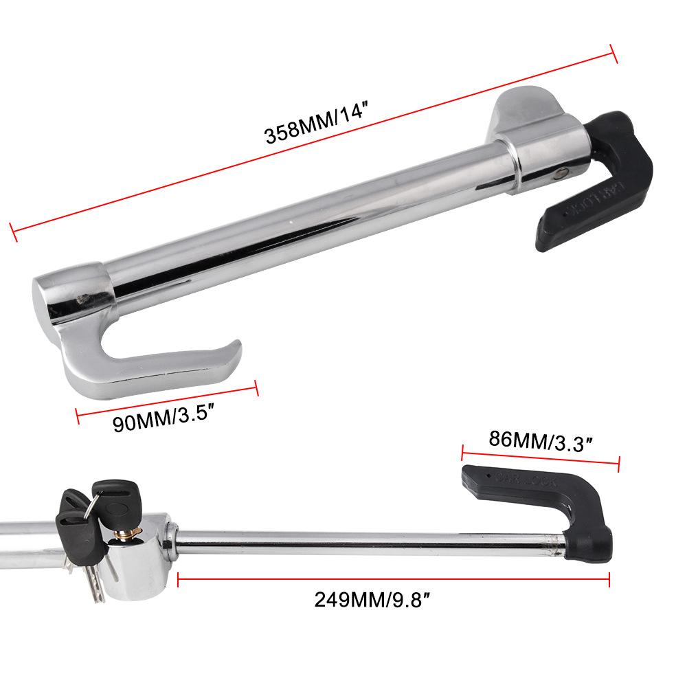 Автомобильный противоугонный замок на руль, тормозной замок с выдвижным двойным крючком, автомобильный замок на педаль сцепления для автомобиля, грузовика, внедорожника, фургона, безопасности