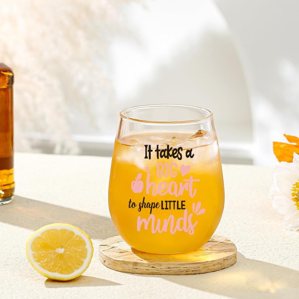 Colorful Stemless Wine Glasses Teacher Gifts For Women Birthday Gifts for Women Colleagues Best Friend For Her Cute Funny Gifts
