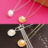 Women's Elegant Faux Pearl Shell Charm Polished Necklace Gift Fashion Jewelry KTJ