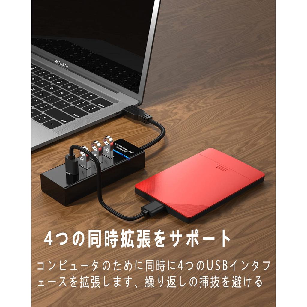 USB-расширение 30 см USB Легкий и совместимый с MacBook Surface и USB-хаб для удаленной работы и работы из дома 3.0-хаб, 4-портовый хаб, хаб, компактный,