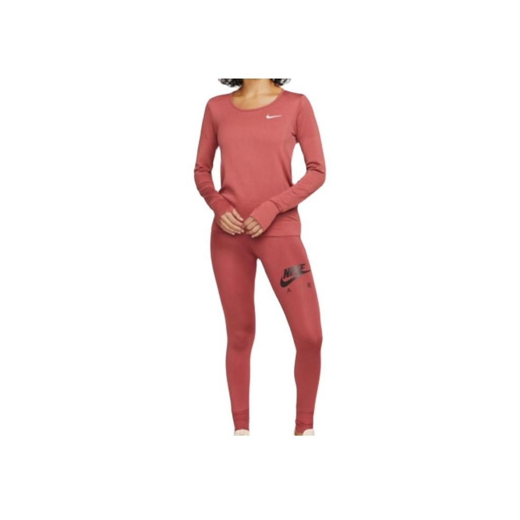 Nike Однотонный свитер с круглым вырезом и принтом логотипа, американская винтажная футболка с длинным рукавом Dopamine, женская футболка красного цвета BV3919-661