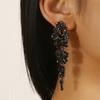 Gothic Stylish Women's Black Rhinestone Drop Earrings