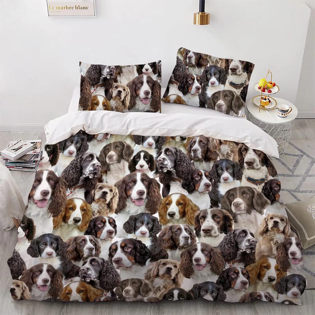 Cute Maltese Dog Duvet Cover Set Dog Breed Theme Bedding Set Microfiber Kawaii Animal Quilt Cover Twin King For Pet Lover Gifts