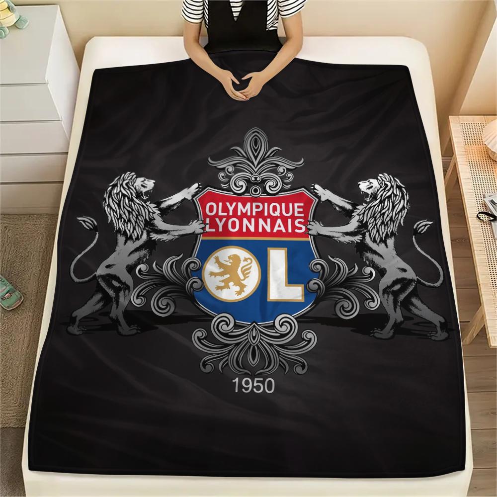 Olympique Lyonnais,pattern Flannel Blanket, High quality Comfortable for All Seasons, Home Decor, Warmth and Comfort, Perfect for Gifts.