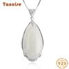 Танциз Стерлингового Серебра 925 Классическое Женское Нефритовое Ожерелье Кулон Циркон Модный Подарок