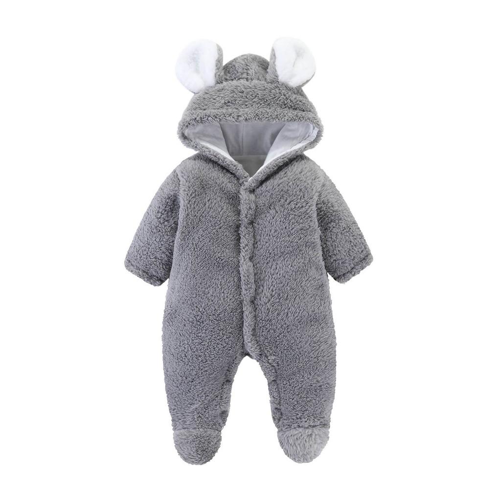 Infant Fleece Hoodie Jacket Winter Warm Jacket Cute Bear Ear Jumpsuit