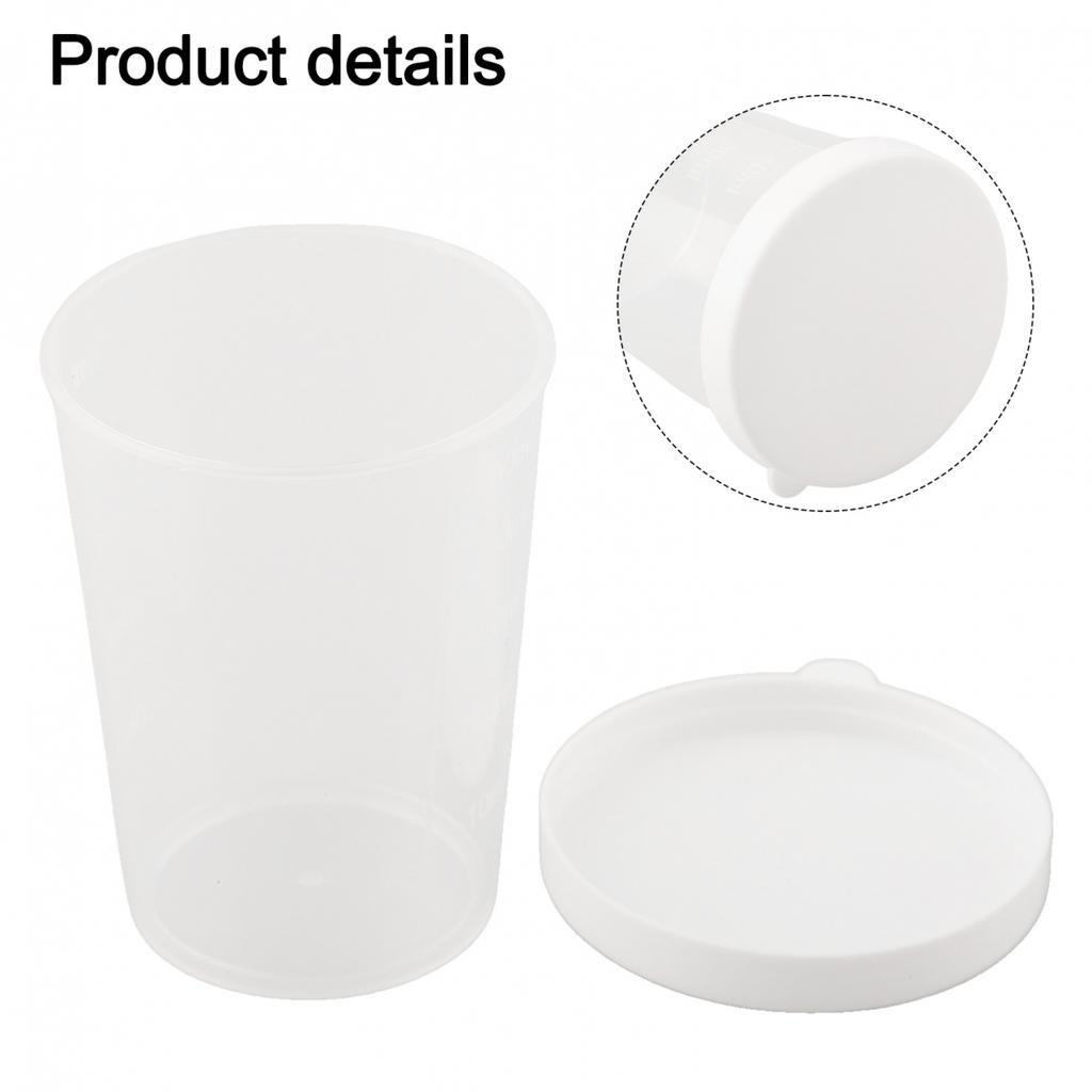 Measuring Cups Transparent With White Lids Cap 10pcs Container