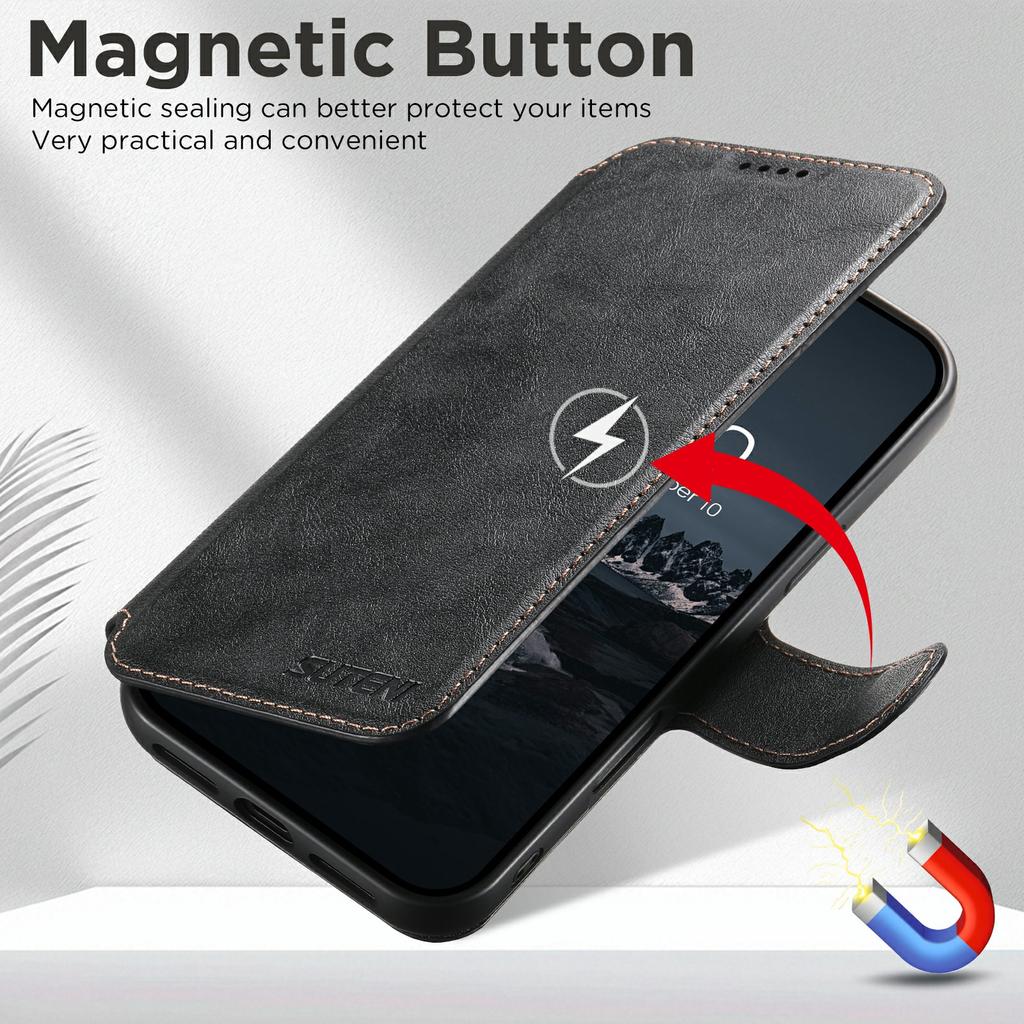 SUTENI Q-05 For iPhone 17 Air Wallet Case 2 in 1 Detachable Leather Flip Phone Cover with Stand