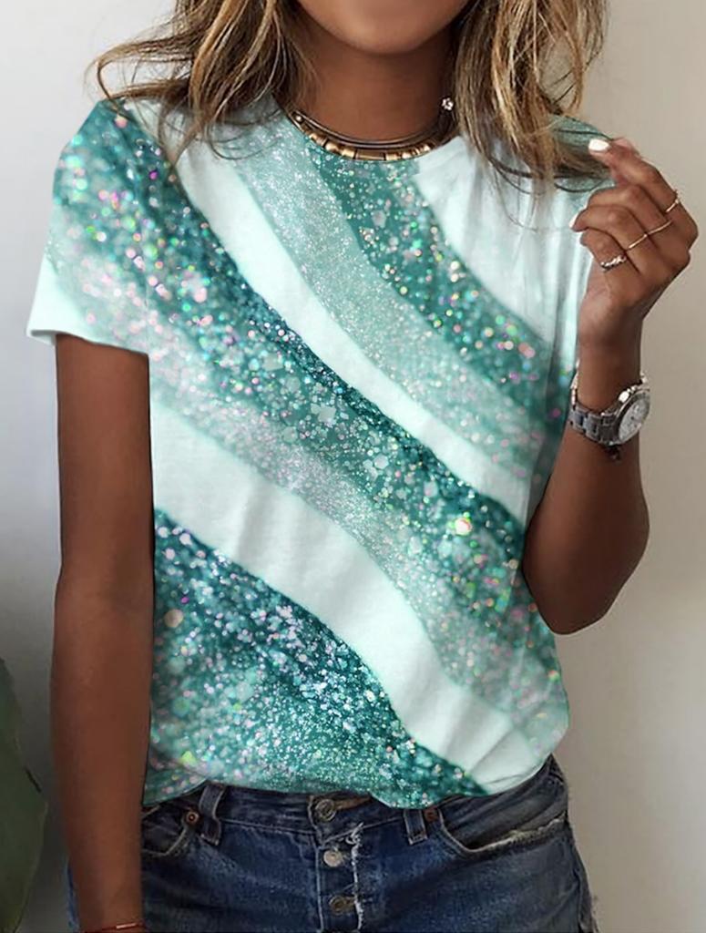 Summer Women's T Shirt Flower Texture 3D Print Floral Graphics Tees Casual Short Sleeve Tops Fashion O-Neck T-Shirt for Women
