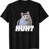 HUH? Cat Meme T-Shirt,Soft Breathable & Fade-Resistant, Classic Fit for Daily Casual Wear