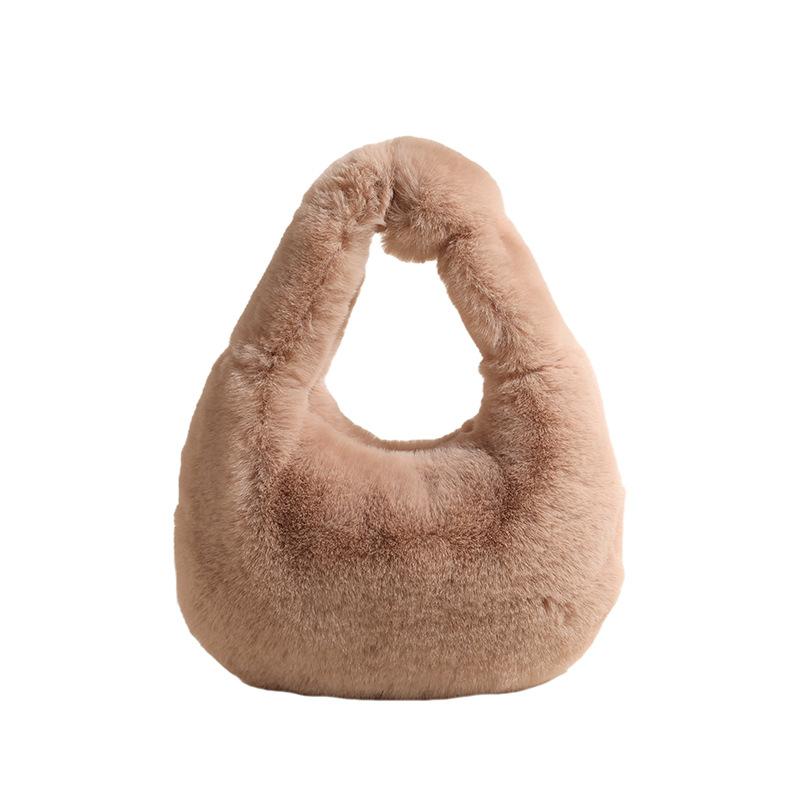 Осенне-зимняя модная женская сумка-тоут, маленькая сумка, женская новинка 2025 года, плюшевая сумка, нишевая, высококлассная, пушистая сумка-ведро