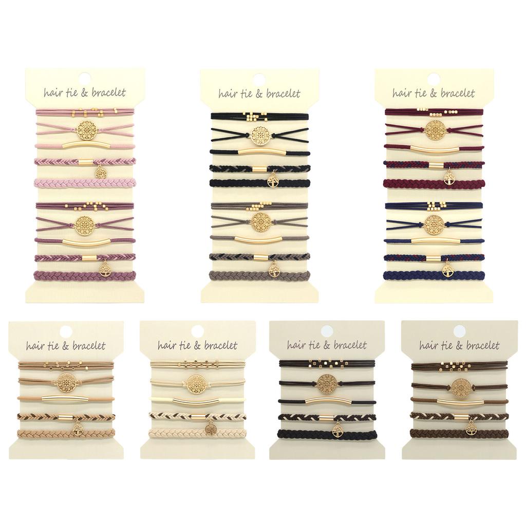 Pack Of 10 Elastic Hair Scrunchie Bracelets For Women And Girls Hair Rope Ponytail Holder For Curly Heavy Long Hair