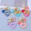 1PC Keyring Creative Butterfly Tassel for Wallet Handbag Love Heart Car Key Accessories Resin Keychain Crystal