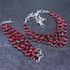 Natural Mozambique Garnet Gemstone 925 Sterling Silver Jewelry Set B9O43