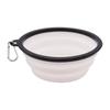 Pet Dog Folding Bowl Silicone Dog Food Water Basin Outdoor Travel Portable Folding Pet Supplies Hooks Pet Bowl Feeder Tableware