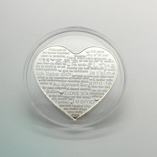 Памятная монета Lucky Love, креативная форма, двусторонний дизайн, романтические элементы, украшение для монеты на День святого Валентина