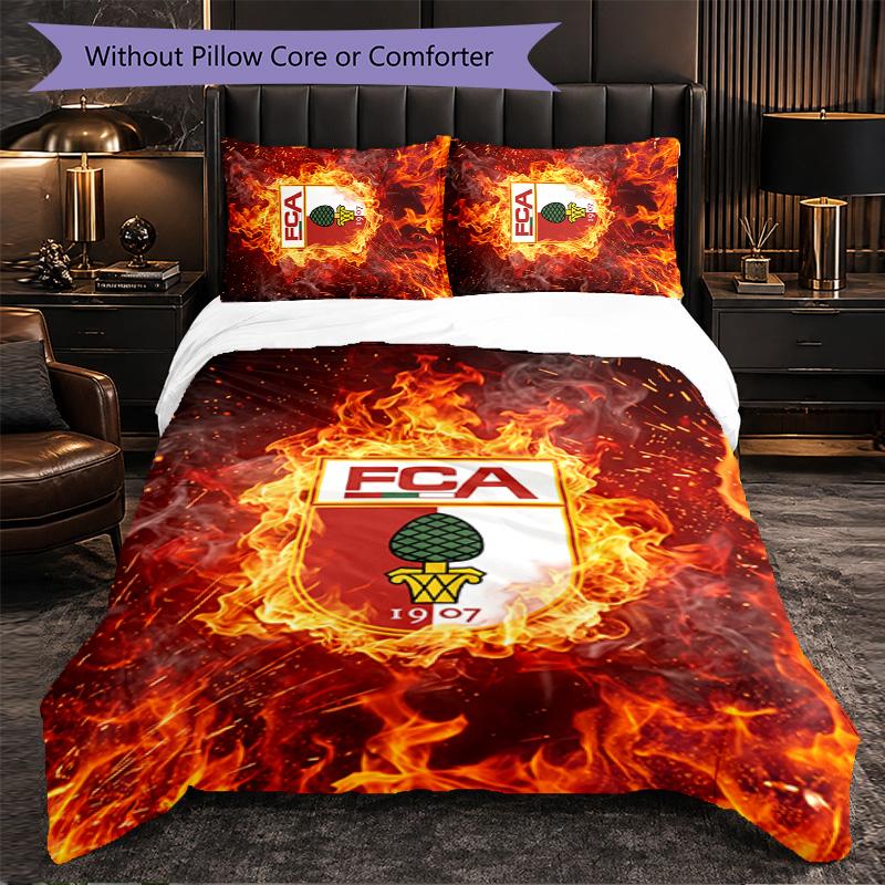 FC Augsburg FC Themed Bedding 3Pcs Duvet Cover Set Decorative Bed Linen For Teen Room Home Decoration
