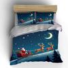 Santa Sleigh Ride with Reindeer Bedding Duvet Cover Set Duvet Cover Pillowcases  (1*Duvet Cover 2*Pillowcases, without duvet insert)