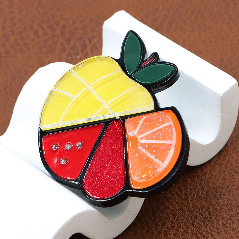 Брошь ручной работы из акрилового листа, соединенного встык, оранжевый арбузный фрукт