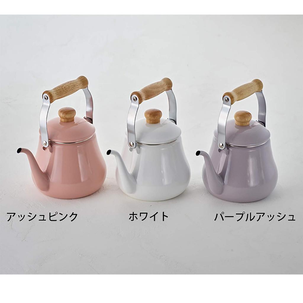 Fuji Enamel Drip Induction Kettle, Compatible, 1.5L (Ash Pink)