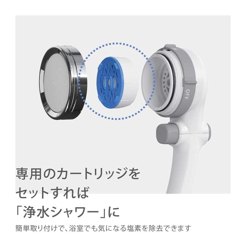 Takagi Shower Head, Water Purifier, Comfortable Shower Pita, Chlorine Removal, Water Saving, Hand-Held Water Stop, JSB222