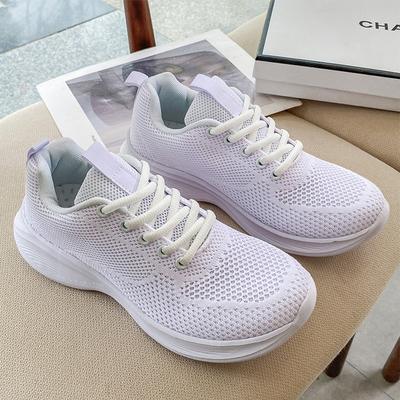 Женские кроссовки на шнуровке, мягкая дышащая женская спортивная обувь, Нескользящие женские кроссовки, уличная гибкая вулканизированная обувь