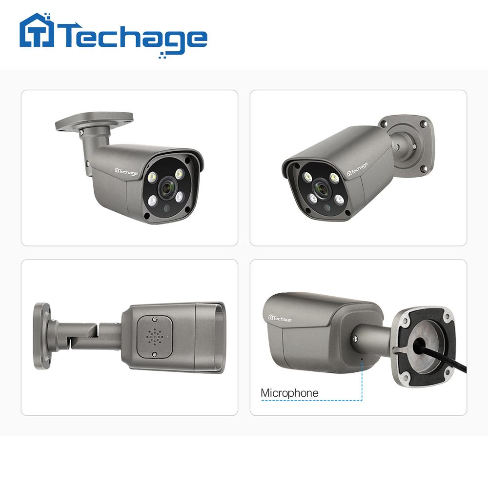 Techage 5-мегапиксельная IP-камера безопасности POE для обнаружения человека на открытом воздухе двухсторонняя аудио-видео камера наблюдения AI IP