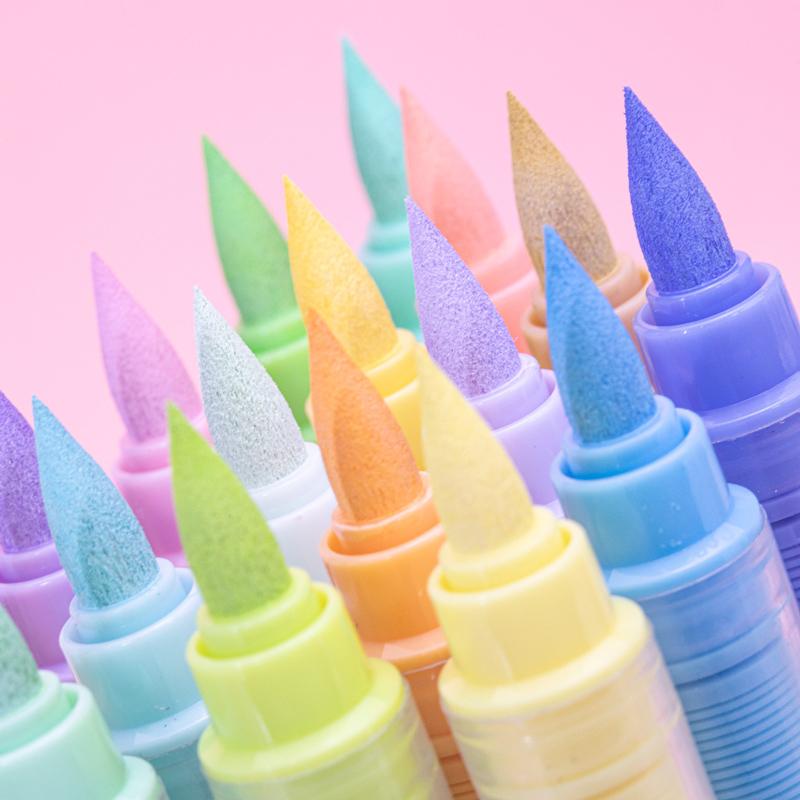 Acrylic 12pcs Pens Brush Marker Set Skin Tone Macaron Colors Direct Liquid Soft Head For Illustration Drawing Painting